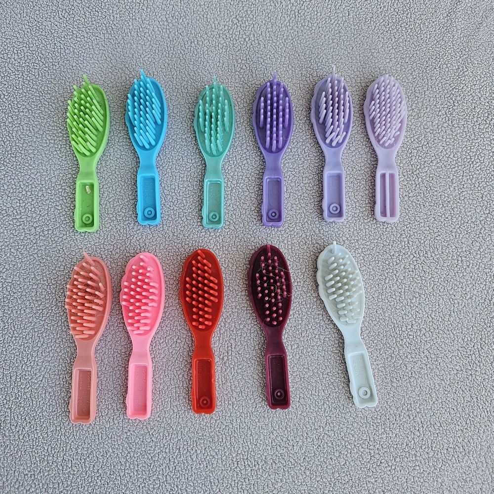 Mattel Barbie Doll Replacement Hair Brush Lot of 11 Purple Pink Red Blue Green